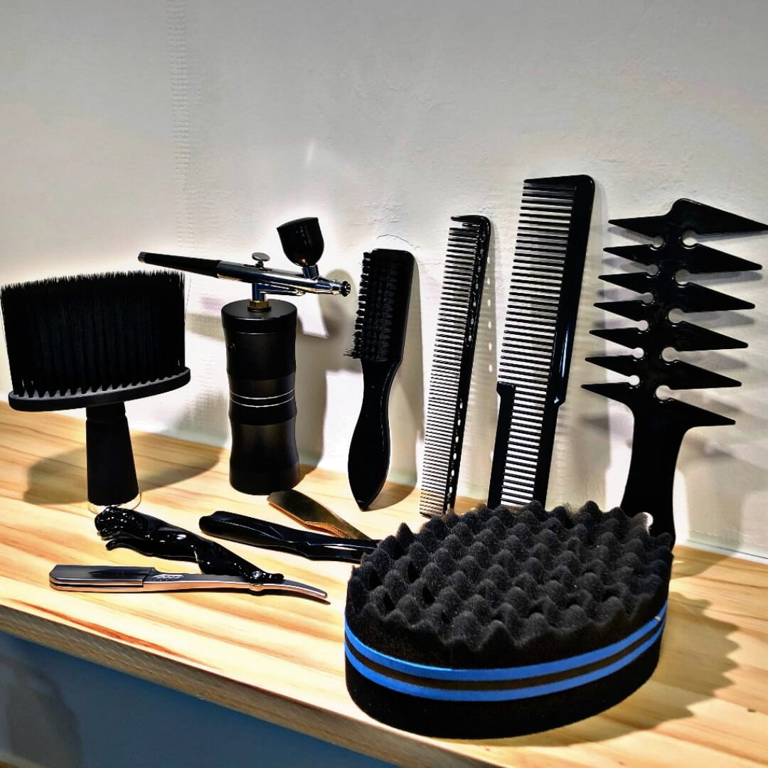 Barber Black Supply Set of 8 - Professional Barber Accessories - Accessories