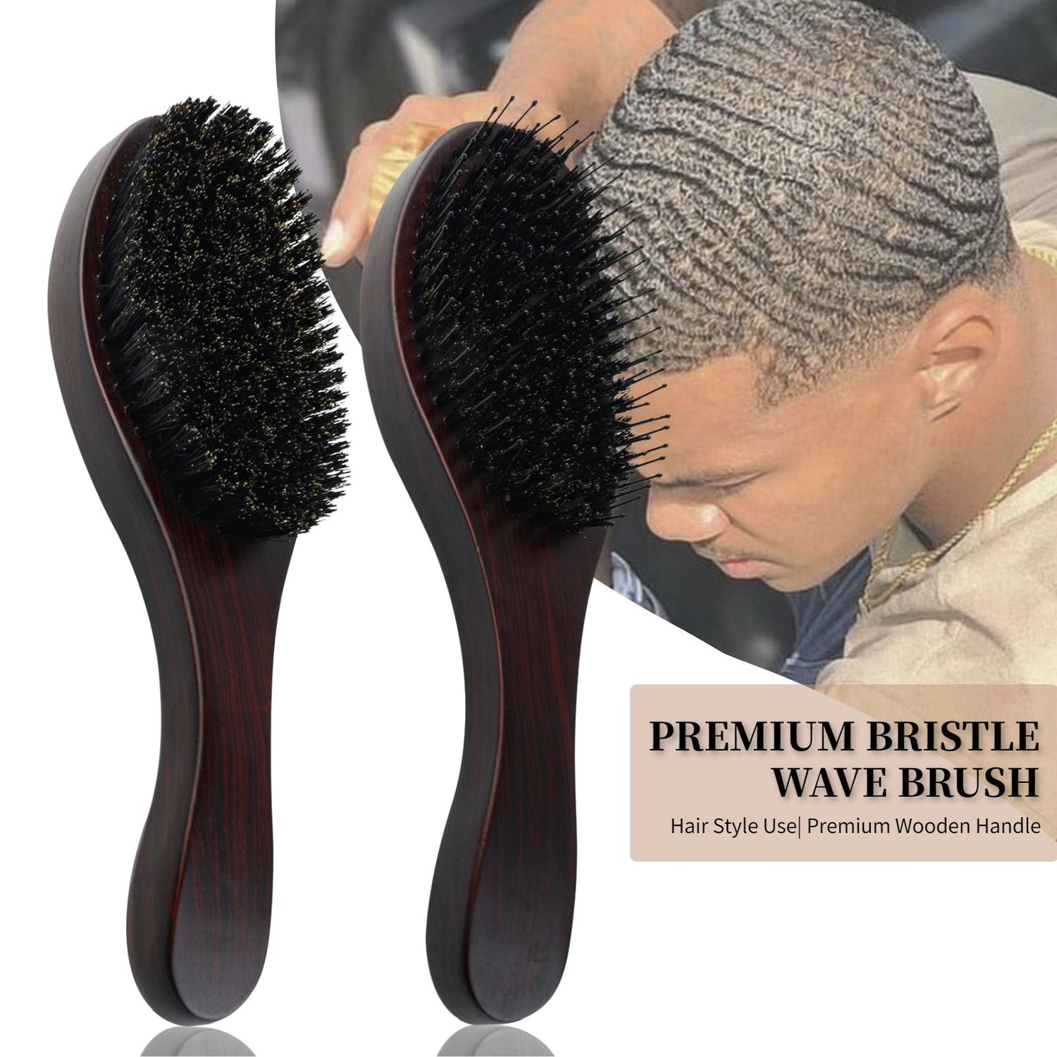 Soild Wood Texture Brush - Professional Barber Hair Brush - Hair Brush