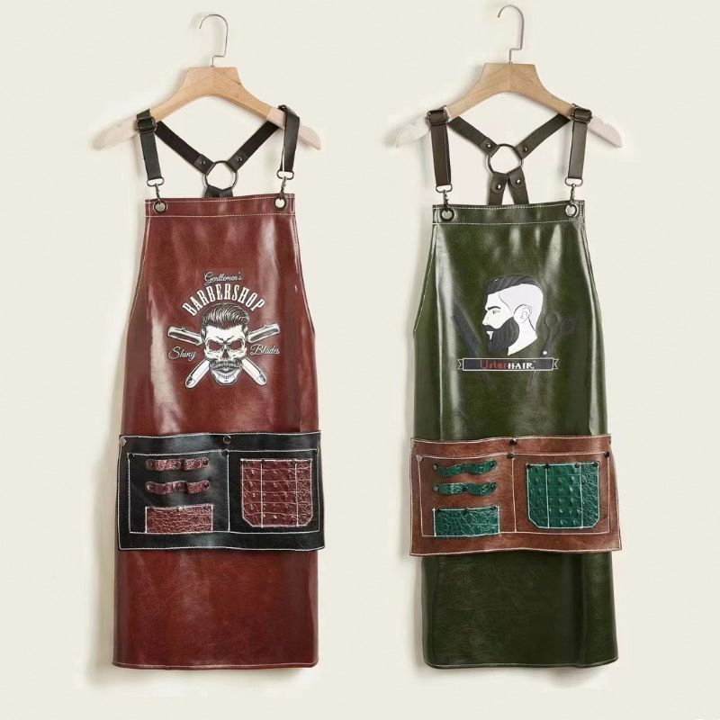 PU Leather New Design Barber Apron 2 Color - Professional Barber Cape and Apron - HAIR CAPE & APRON