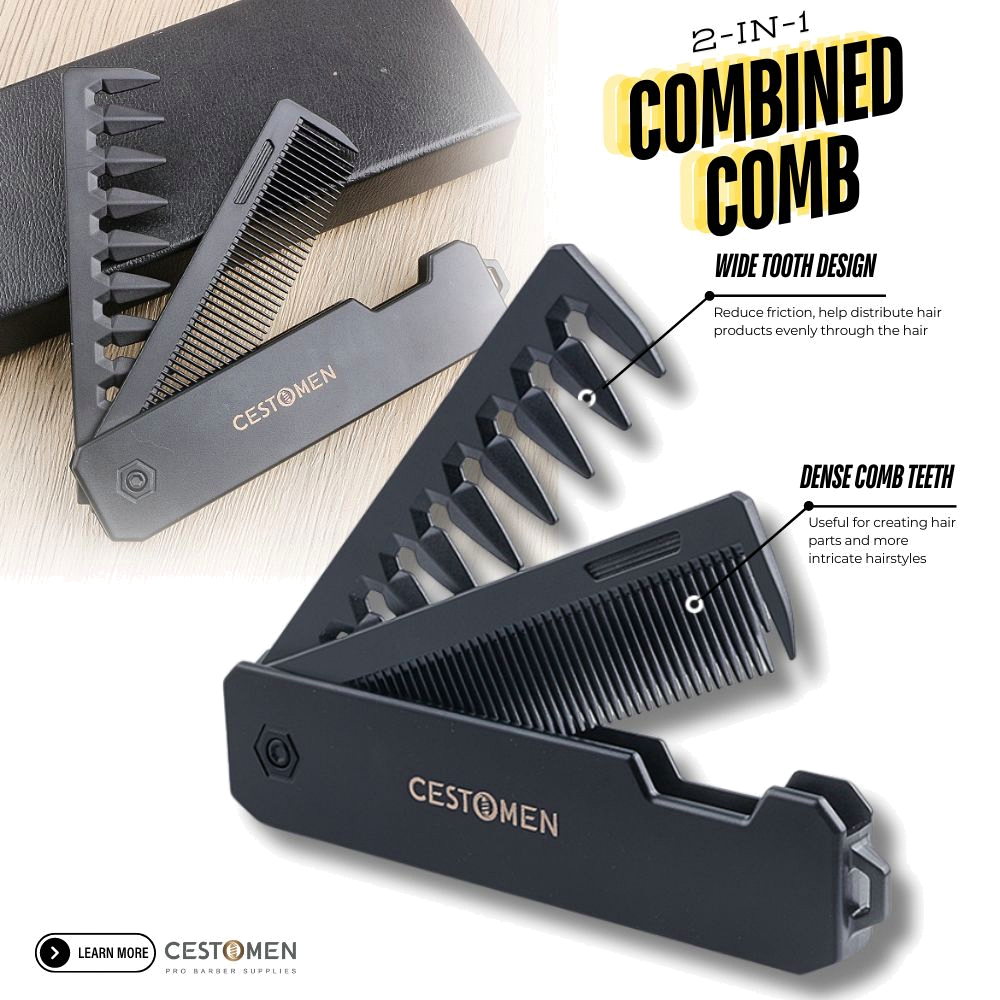 3-IN-1 Folding Comb Mater - Professional Barber Haircutting Comb - Haircutting Combs