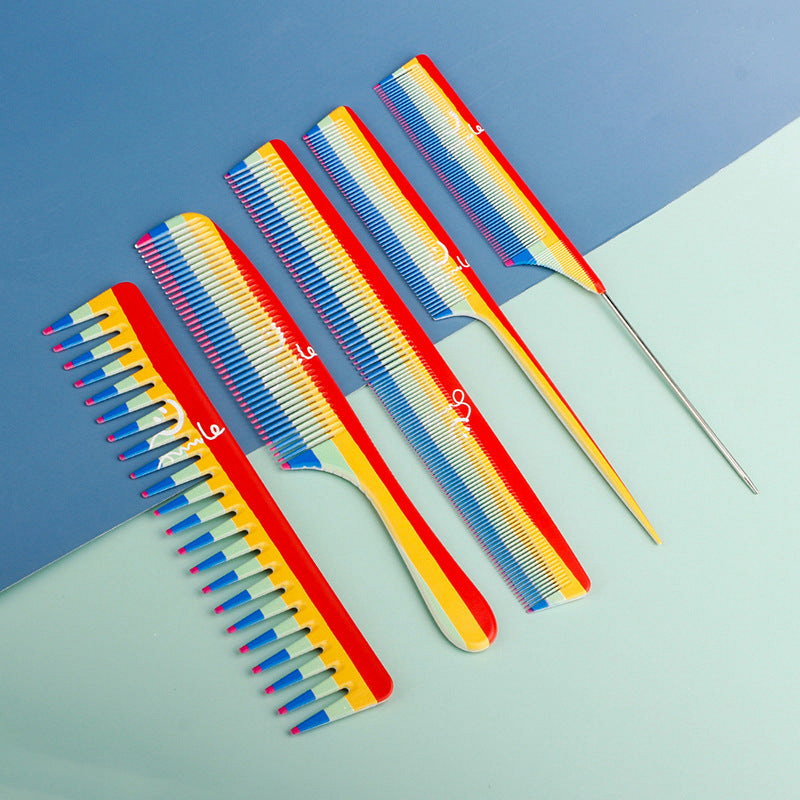 Rainbow Graffiti Hair Cutting Comb - Professional Barber Haircutting Comb - Haircutting Combs
