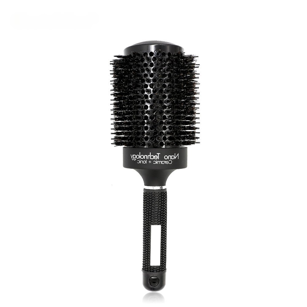 Black Aluminum Ceramic Round Brush for Professional Hair Salon Use - Ceramic Round Brush