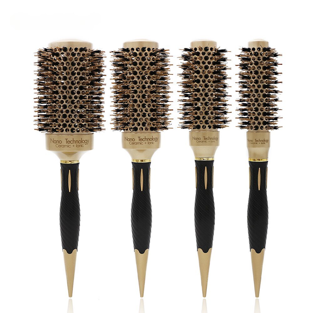 Boar Bristle Ceramic Round Brush for Professional Hair Salon Use - Ceramic Round Brush