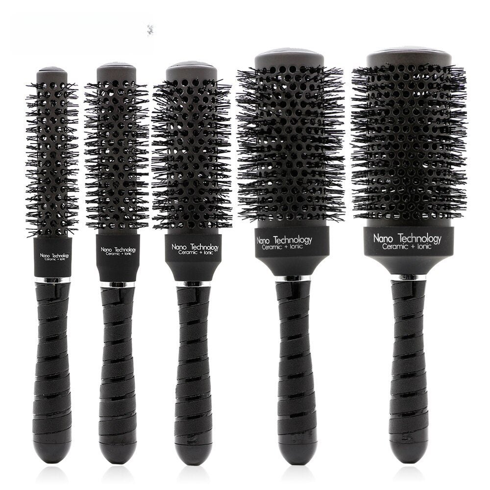 Black Ceramic Round Brush for Professional Hair Salon Use - Ceramic Round Brush