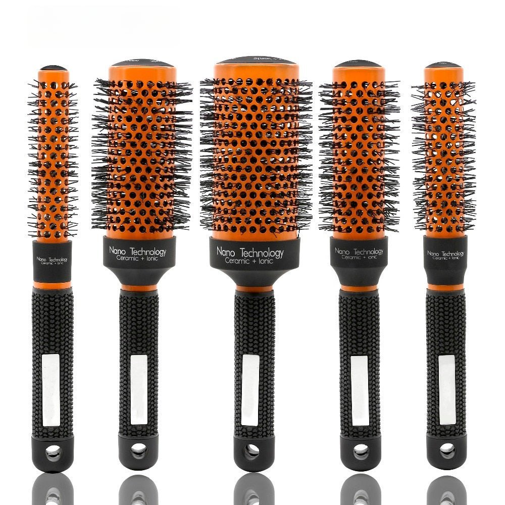 Orange Nano Cermaic Round Brush - Ceramic Round Brush for Blowout Styling - Ceramic Round Brush