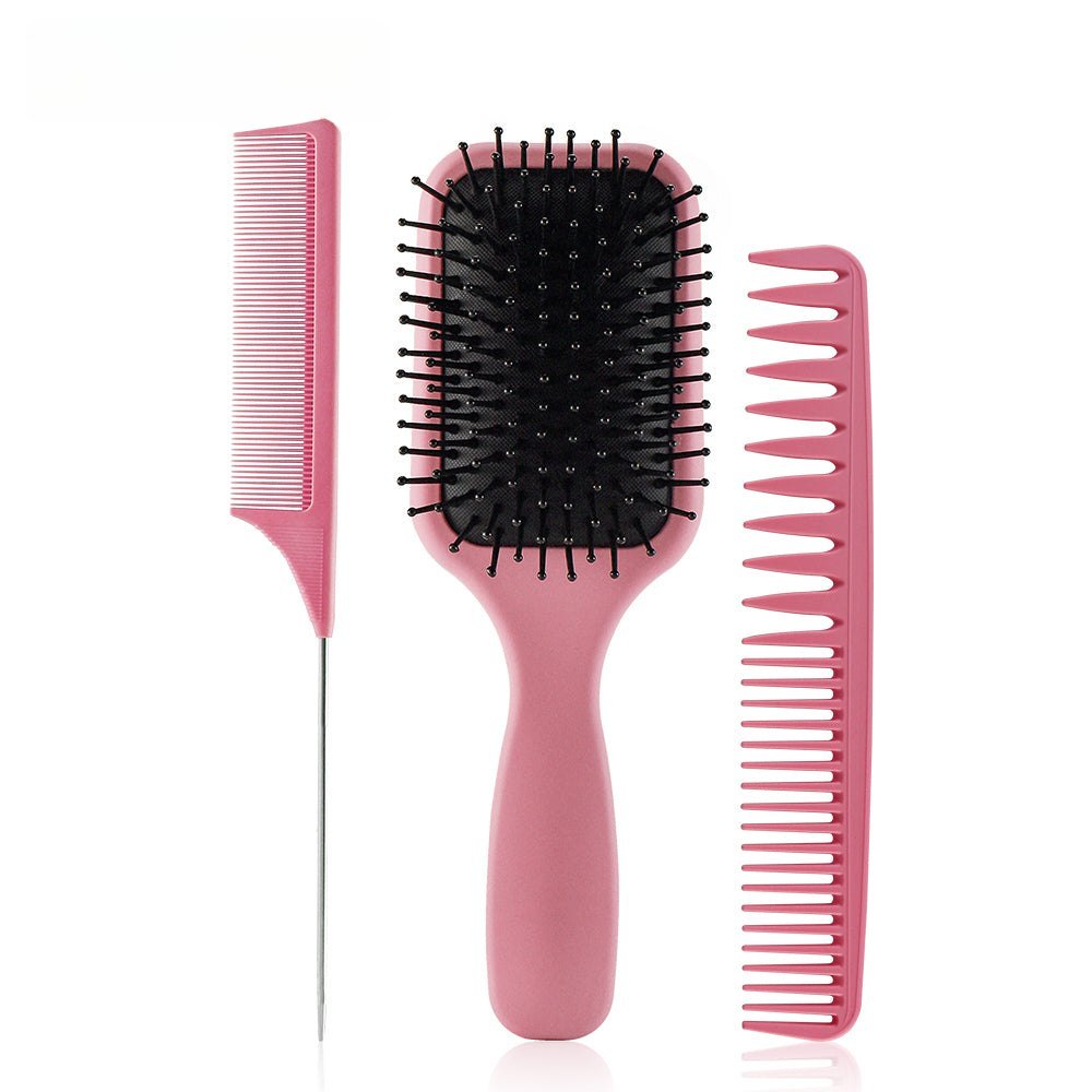 3pcs/set Pink Detangle Brush Set 04 - Detangling Hair Brush for Salon Styling - Detangle Hair Brush