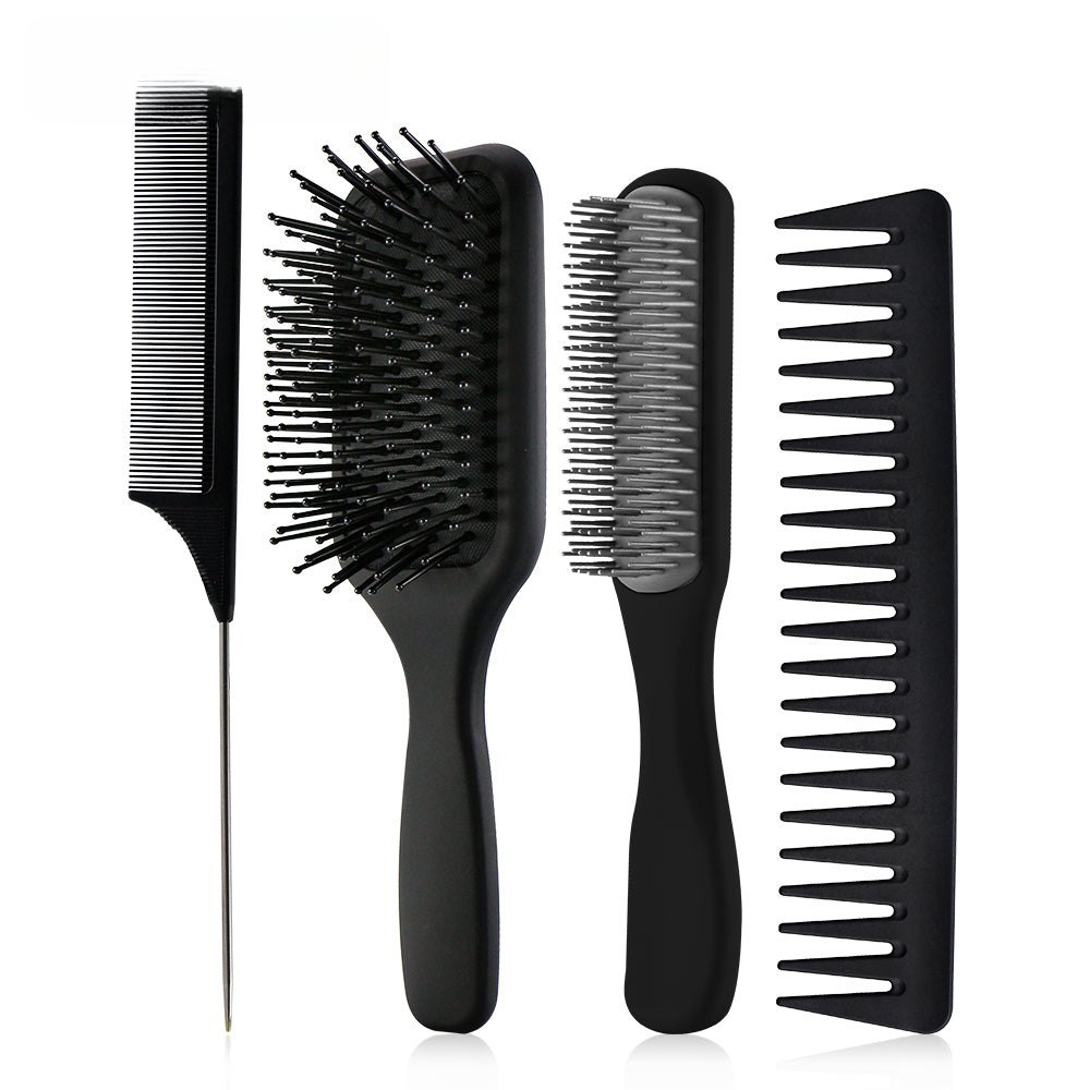 Black 4pcs/Set Entwirrb&uuml;rsten-Set - Entwirrb&uuml;rste f&uuml;r Salon-Styling - Entwirrb&uuml;rste