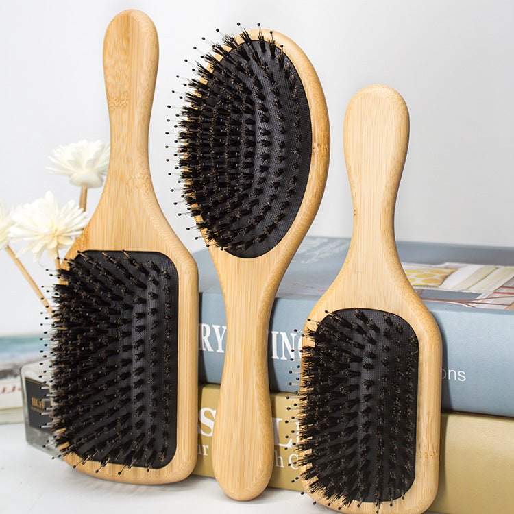 Boar Bristle Scalp Massage Air Cushion Brush - Detangling Hair Brush for Salon Styling - Detangle Hair Brush