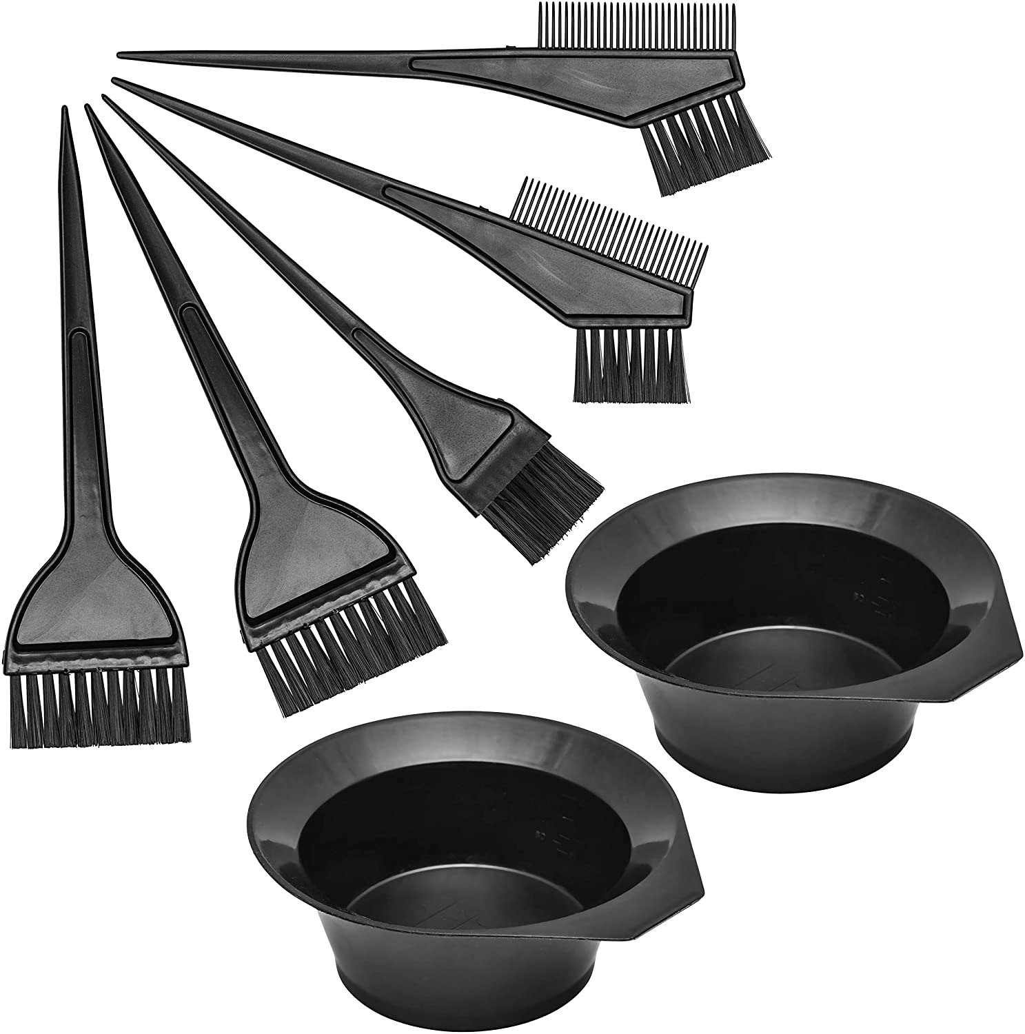 7pcs Hair Dye Color Brush and Bowl Set - Hair Coloring Tools Kit for Salon Dyeing - Hair Coloring Tools Set