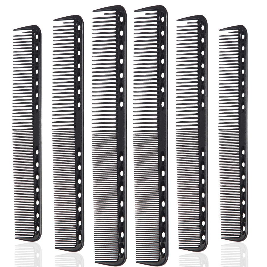 6 Pieces Carbon Fine Cutting Comb Set - Professional Hair Cutting Comb Set - Hair Cutting Comb Set