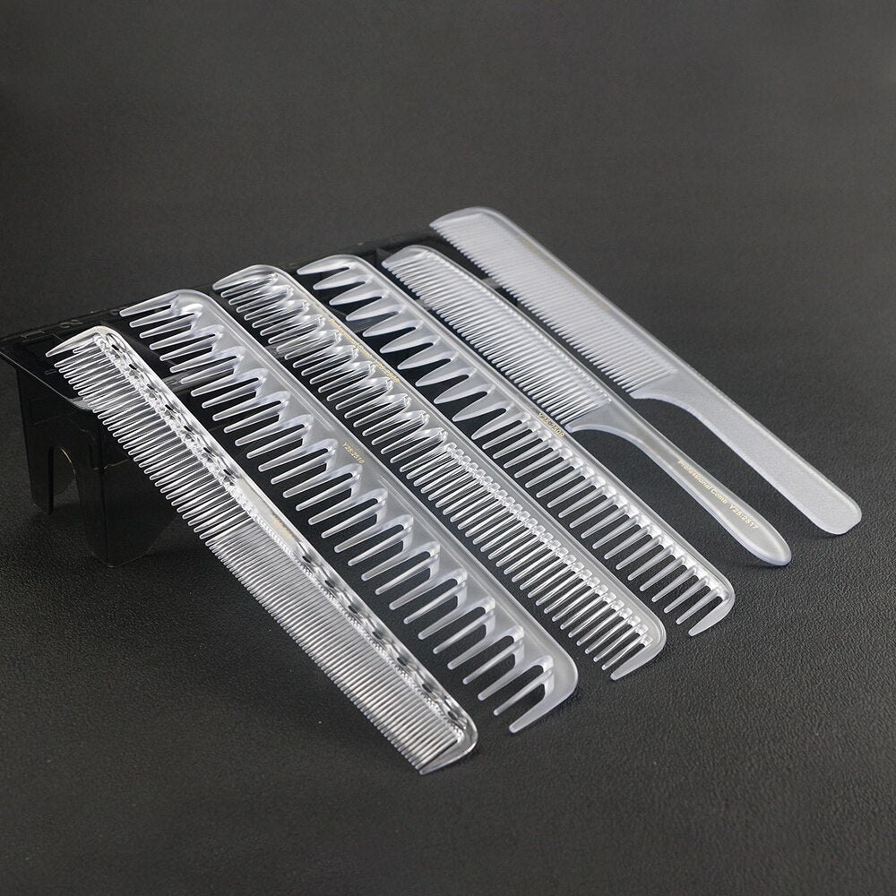 Anti Slip Handle Transparent Comb Set - Professional Hair Cutting Comb Set - Hair Cutting Comb Set